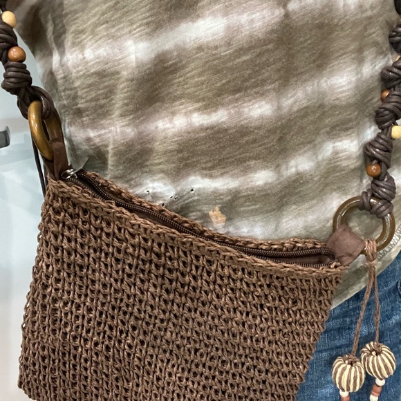 Brown raffia Shoulder Bag - Picture 8 of 9